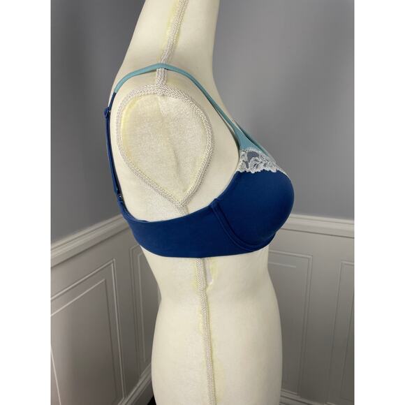 Victoria's Secret, Size 34C, Blue Lace Perfect Coverage Bra, Underwire, EUC - Picture 4 of 6
